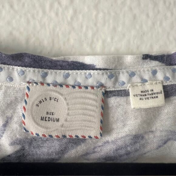 Anthropologie Postmark Brand Whale Soft Short Sleeve T-shirt Size M Tee - Picture 3 of 5